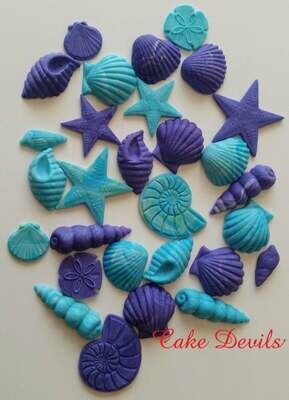 Fondant Sea Shell Cake / Cupcake Toppers