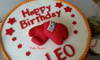 Boxing Gloves Cake Topper, Fondant Boxing Gloves Cake Decorations