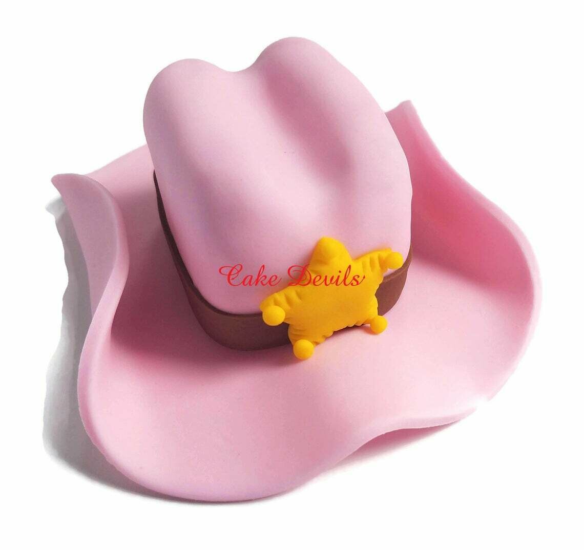 Cowgirl Hat Cake Topper, fondant, Cowboy Hat Cake Topper