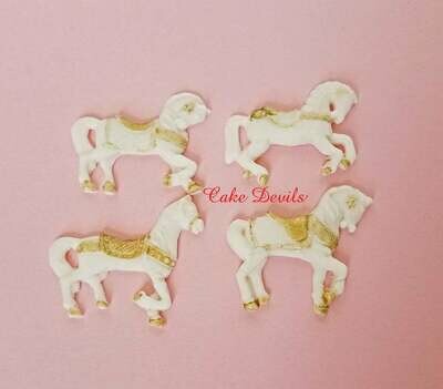 Fondant Carousel Horse Cupcake Toppers, carousel horse cake decorations