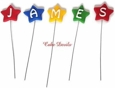 Exploding Fondant Stars or Hearts Cake Toppers, Star Cake Decorations, Heart Cake Decorations, handmade edible