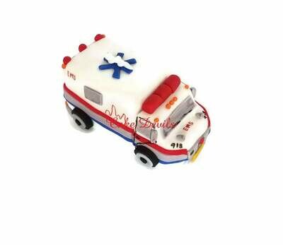 Ambulance Cake Topper, Fondant, Handmade
