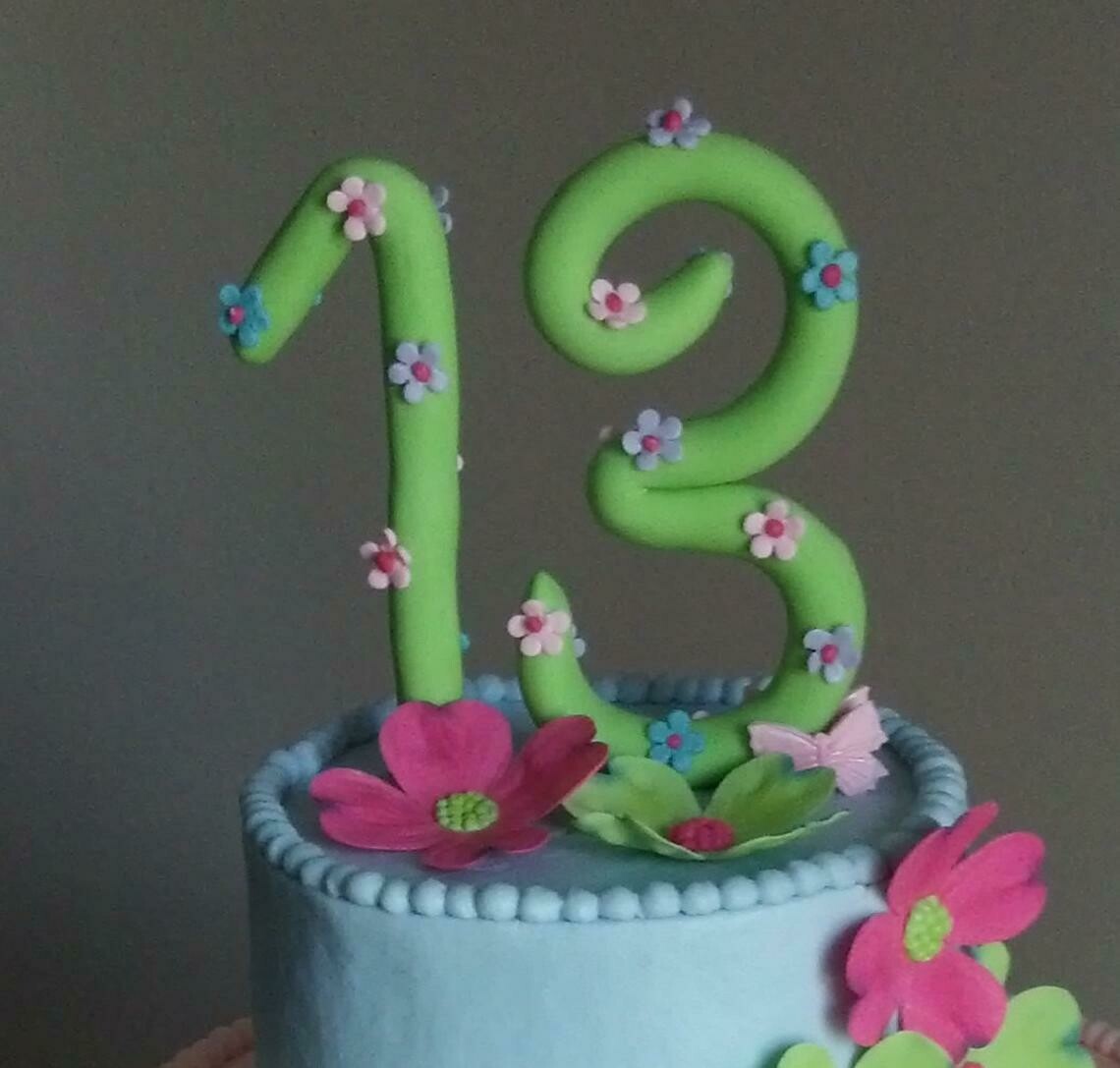 Handmade Fondant Number Cake Topper, Birthday Cake Decorations, Milestone Birthday, Number Cake Topper