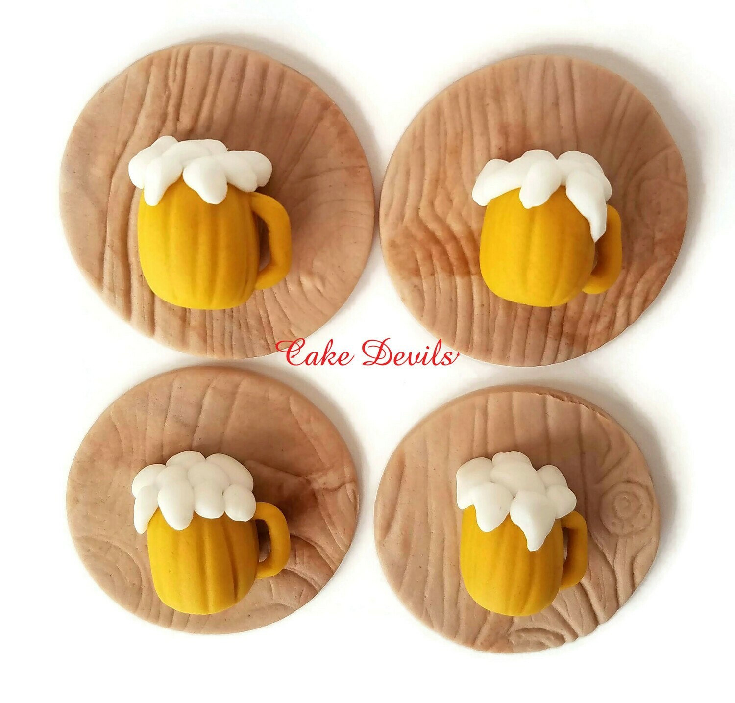 Beer Mug Fondant Cupcake Toppers, great for a birthday party or picnic!