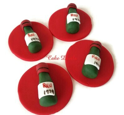 Wine Bottles Fondant Cupcake Toppers, great for a birthday party, dinner, or picnic!