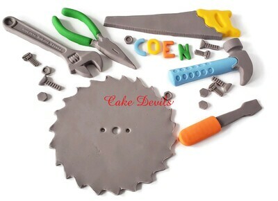 Tool Party Cake Toppers of Colorful Tools Cake Decorations,