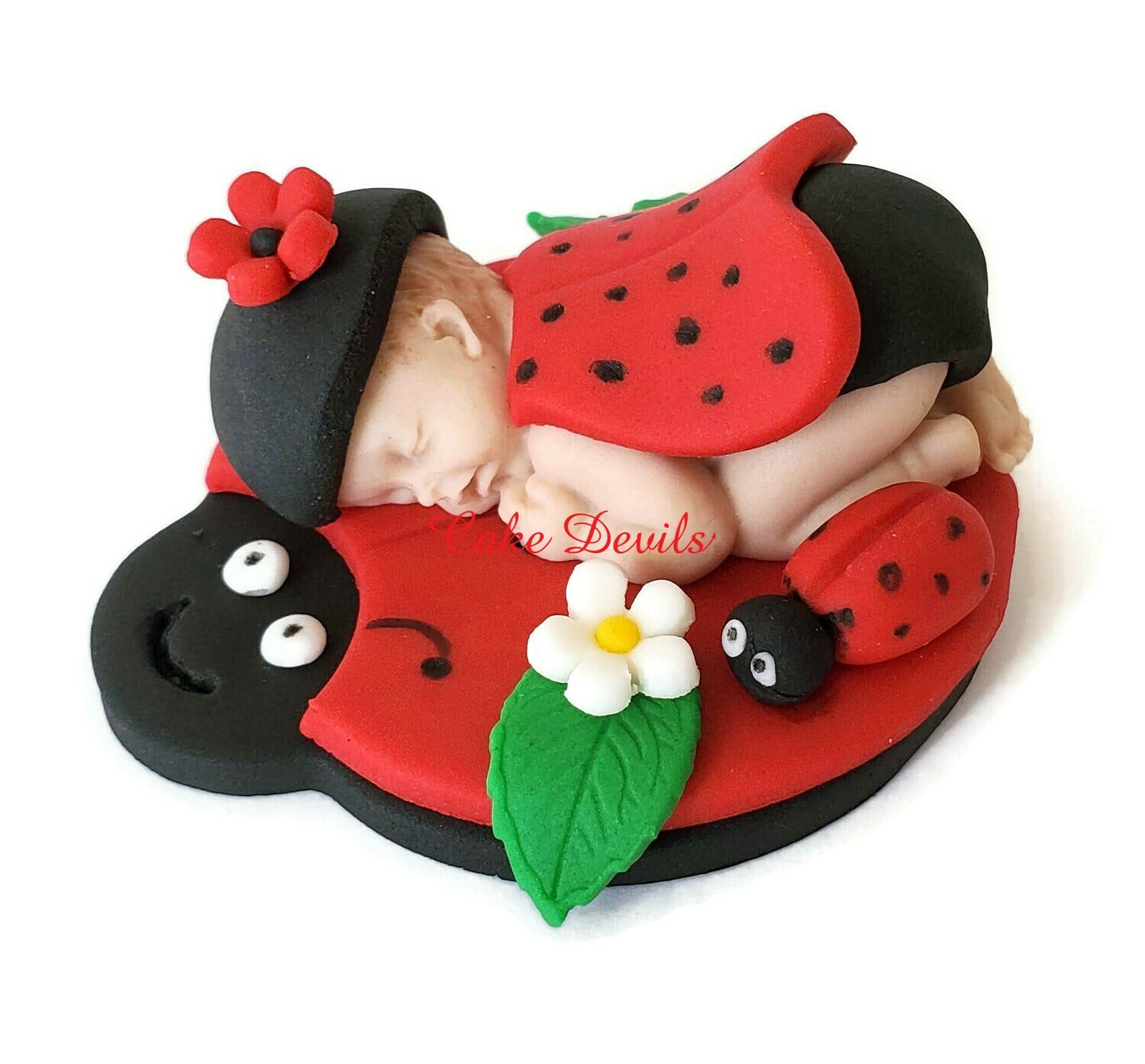 Ladybug Baby Shower Cake Topper, fondant