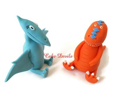 Dinosaur Train Fondant Dinosaur Cake Toppers, Shinny and Buddy Cake Decorations