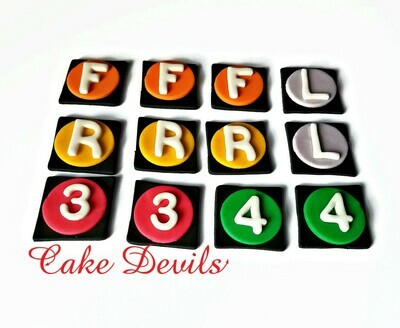 NYC Subway Cupcake Toppers, Fondant NYC Cake Decorations, Subway Numbers &amp; Letters Cake Decorations