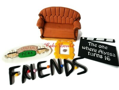 Friends Large Couch and Coffee Cups Cake Topper Kit