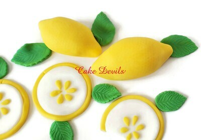 Fondant Lemons and Lemon Slices Cake Toppers