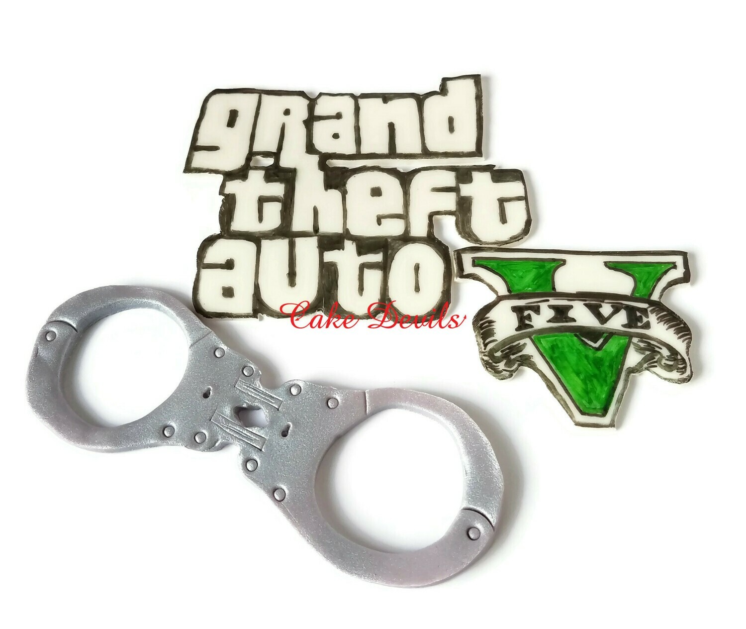 Grand Theft Auto Cake, Fondant Toppers