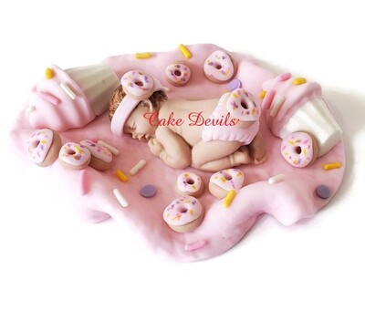 Donut, Sprinkles, and Cupcake Baby Shower Cake Topper, Doughnuts
