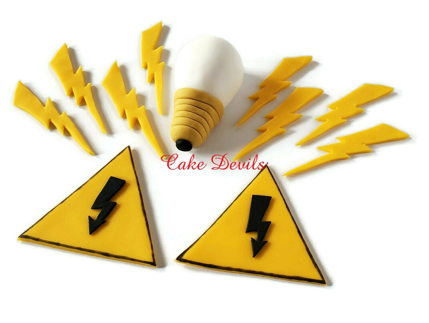 Electric fondant cake toppers, great for the electrician in your life!