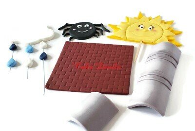 Itsy Bitsy Spider Nursery Rhyme Fondant Cake Toppers