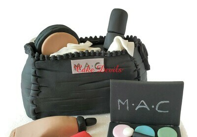 Makeup Fondant Cake Toppers with Cosmetic Bag Cake Decorations