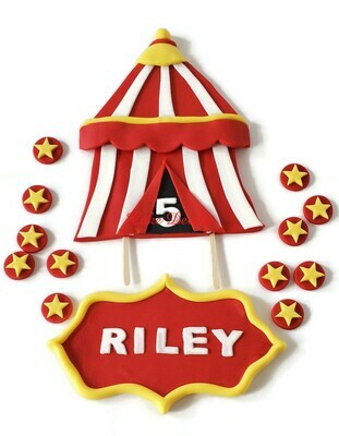Fondant Circus Carnival Tent Cake Toppers