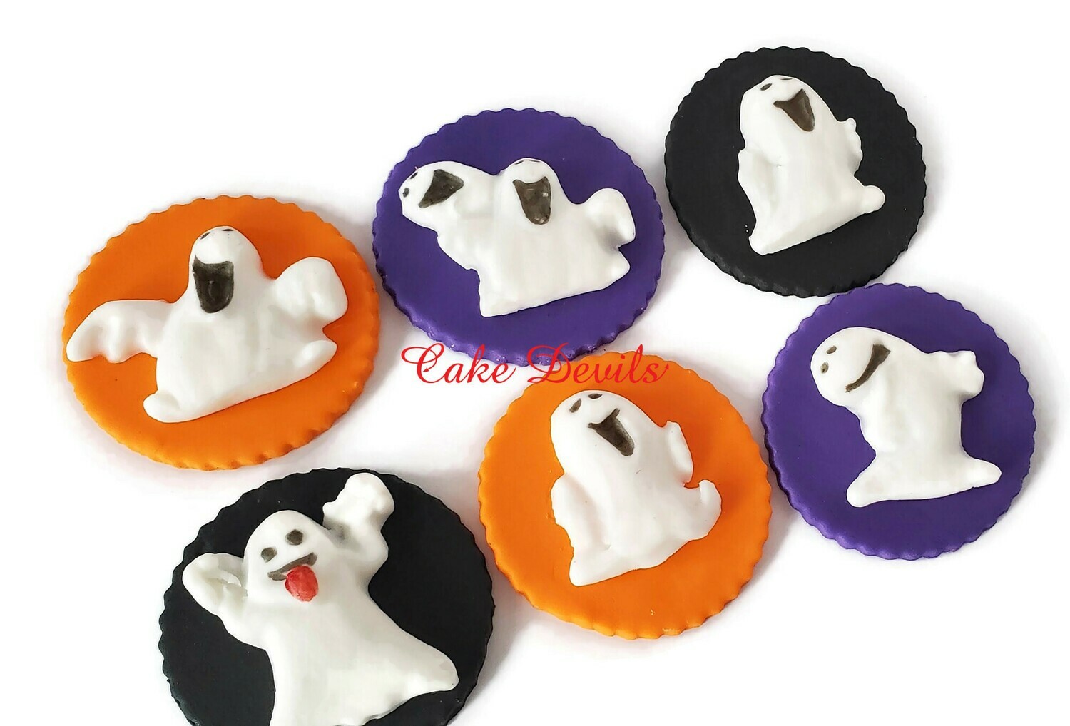 Fondant Ghost Cupcake Toppers, Halloween Cake Decorations