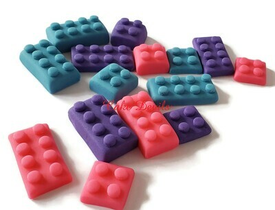 Fondant Lego Building Blocks Cake Toppers
