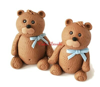 Fondant Teddy Bear Cake Toppers for Baby Shower, Birthday and more!