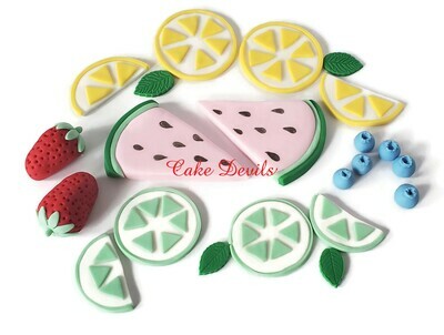 Fondant Fruit Cake Toppers, Tutti Fruiti Cake
