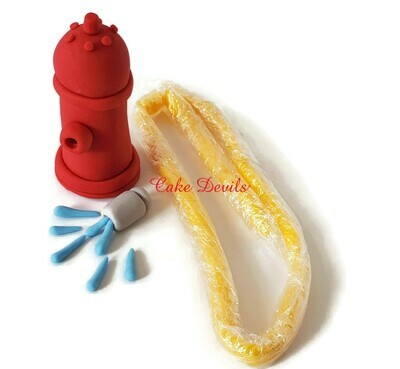 Firefighter Cake Toppers, Fire Hat and Fire Hydrant