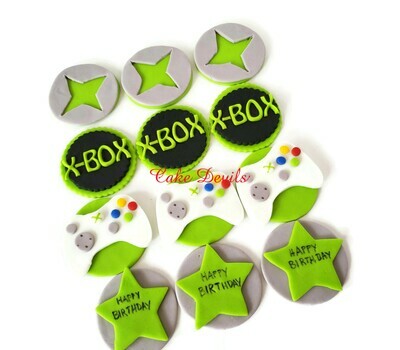 Fondant Xbox Cupcake Toppers