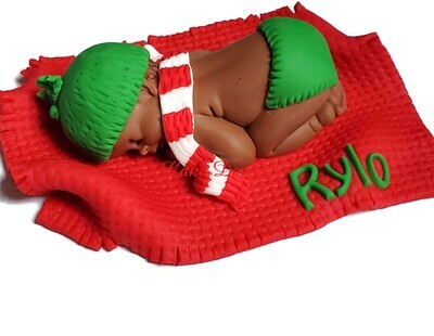 Christmas Baby Shower Cake Topper, the grinch, perfect for the holidays!