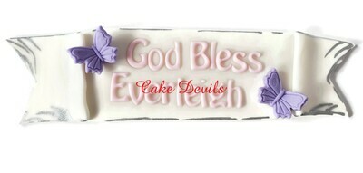 Personalized Fondant Plaque / Banner for Cake, Sign for cake, Happy Birthday banner cake deoration, personalized plaque