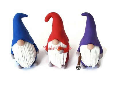 Beach Theme Fondant Garden Gnomes Cake Topper, Great for a summer cake!