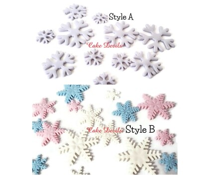 Fondant Snowflakes Cake Toppers and Snowballs Cake Decorations