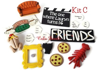 Friends Central Perk sign, Couch, lobster, turkey, clapboard, frame