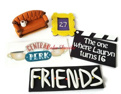 Friends Frame, Letters, and small Couch Cake Toppers
