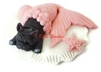 Merpup! Merdog! Mermaid Dog Fondant Cake Topper