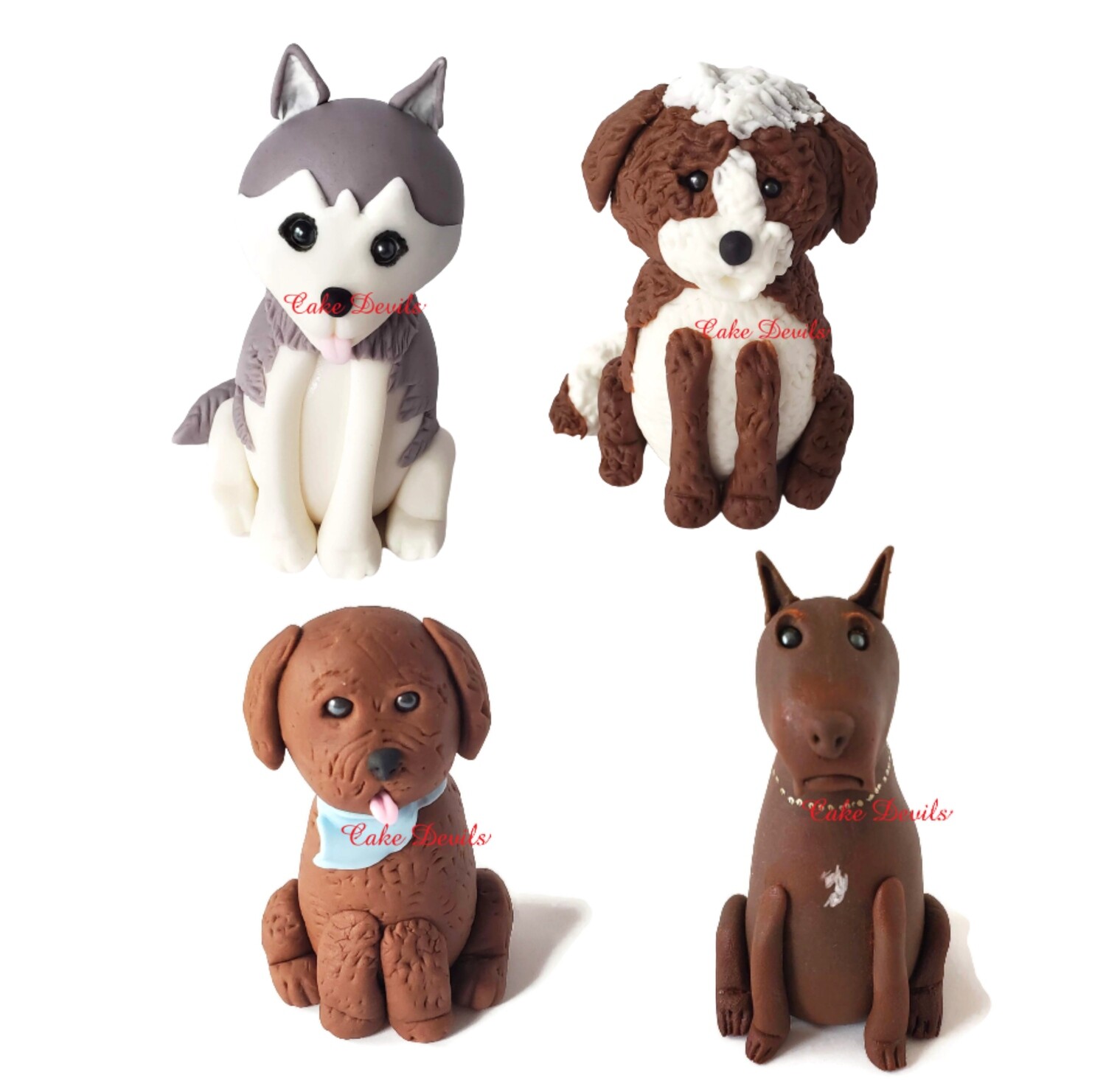 Handmade Fondant Dog Cake Topper - Have one made to look like your dog!
