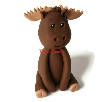 Fondant Moose Cake Topper, Great with the Woodland Animal kits!