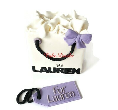 Fondant Shopping Bag and Pandora Bracelet Birthday Cake Toppers