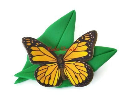 Monarch Butterfly Fondant Cake Topper or Pink Monarch Butterfly with leaves