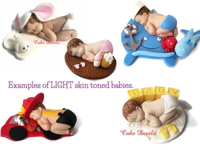 Photo examples of Light, Medium, and Dark Skin Tone Babies