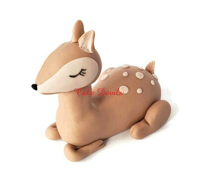 Fondant Deer with optional Flowers and Birch Trees great with the Woodland Animals Fondant Cake Toppers