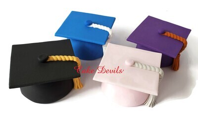 Graduation Fondant Cake Toppers - Graduation Cap, Congratulations Plaque, and Diploma