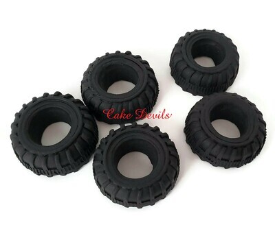 Fondant Tires Cake Decorations for Car or Truck Cake, Edible Tires for Cake and Cupcake Toppers