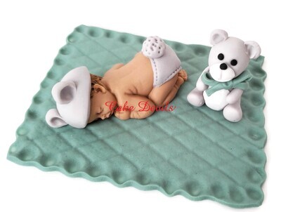 Teddy Bear Baby Shower Fondant Cake Toppers