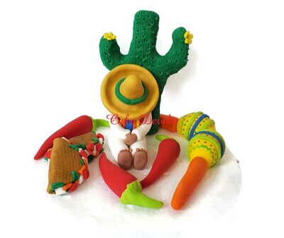 Fondant Mexican Fiesta Cake Toppers perfect for Cinco de Mayo or a Fiesta celebration!