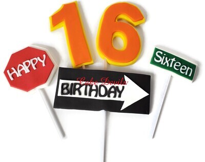 Fondant New Driver Cake Decorations for 16th Birthday Road Test Permit