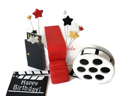 Fondant Movie Star, Hollywood, Red Carpet Cake Toppers