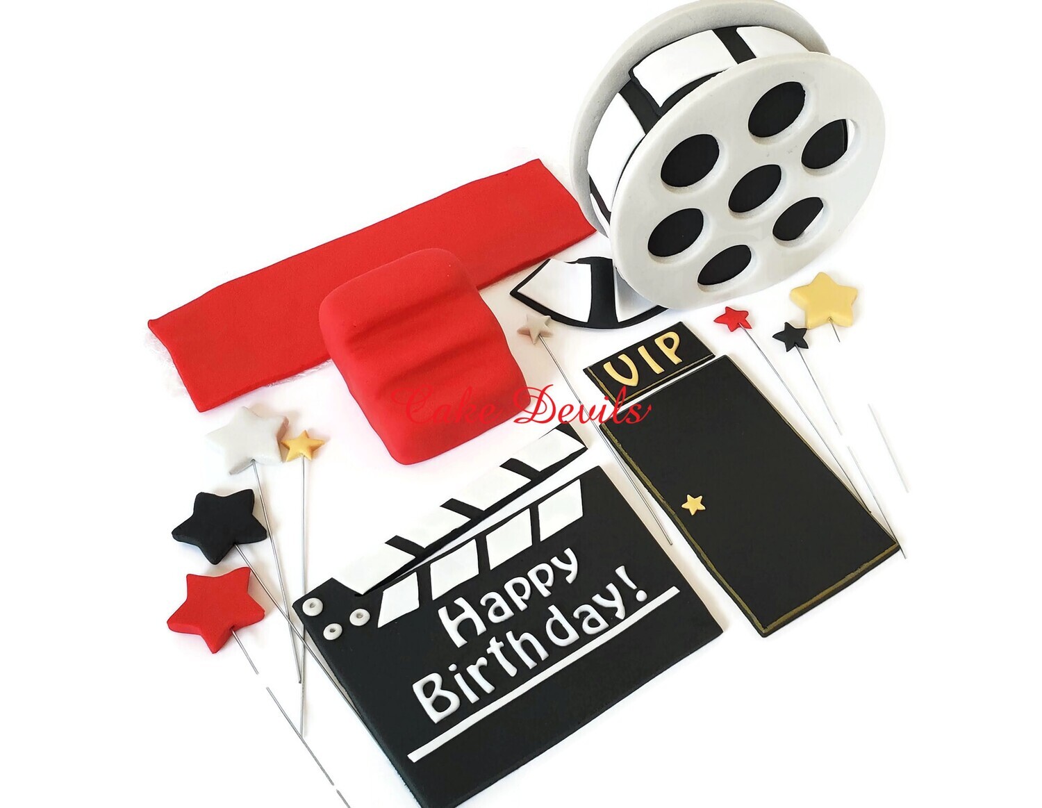 Fondant Movie Star, Hollywood, Red Carpet Cake Toppers