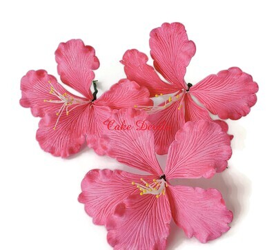 Tropical Fondant Hibiscus Flowers Cake Toppers with optional Leaves and Orchids