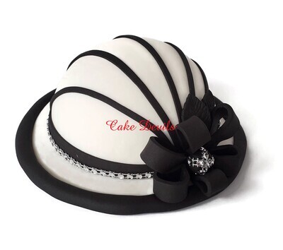 Fondant Ladies Church Hat, Fancy Hat Cake Topper, Cloche, Derby Hat