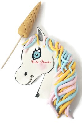 Fondant Unicorn Head and Horn Cake Toppers for Unicorn Cake